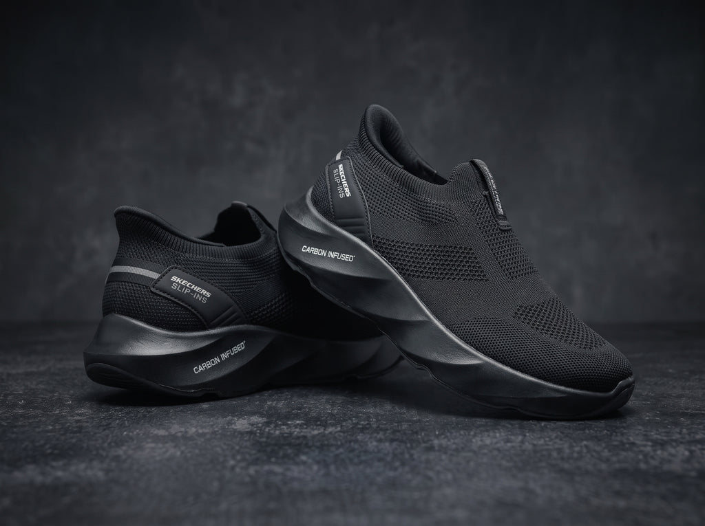 Full Black Slip-On Sneakers PL-213