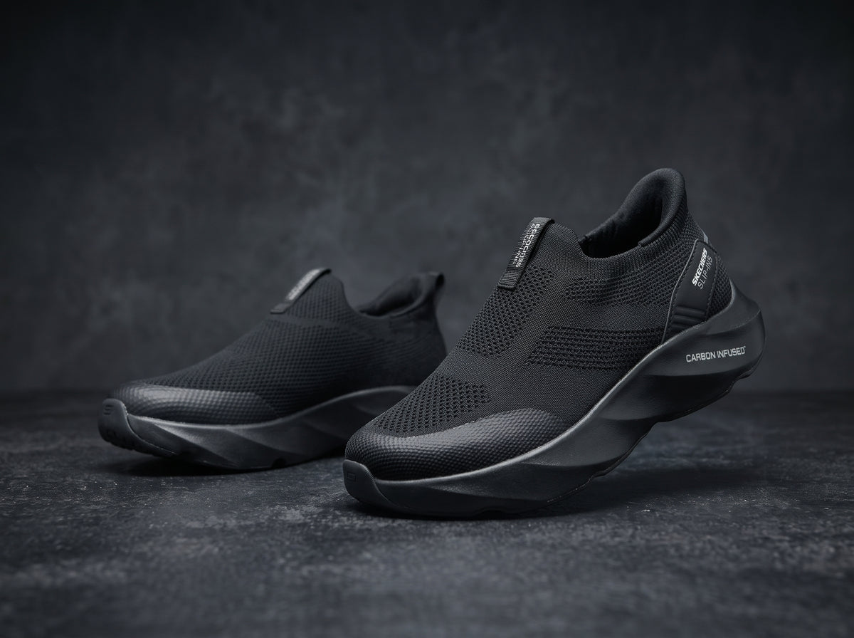 Full Black Slip-On Sneakers PL-213