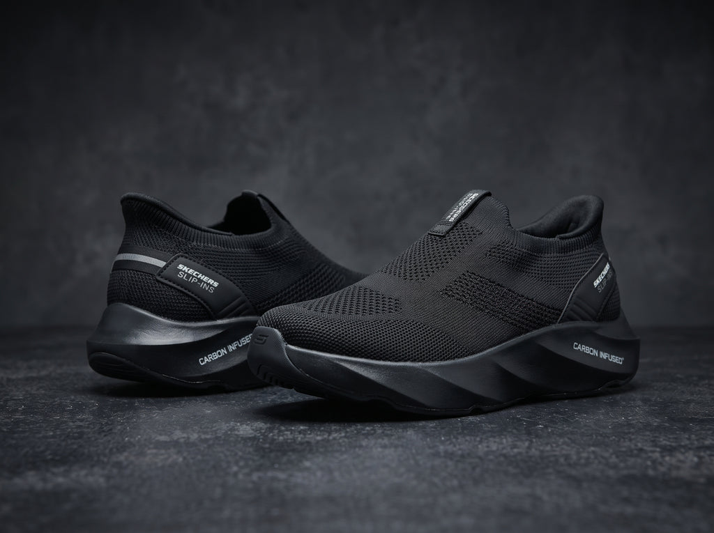 Full Black Slip-On Sneakers PL-213