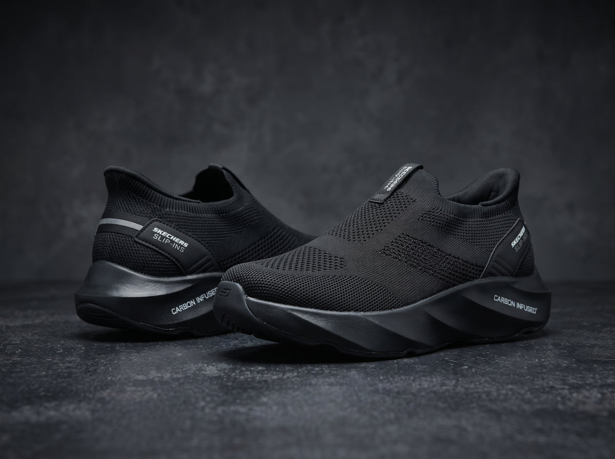 Full Black Slip-On Sneakers PL-213